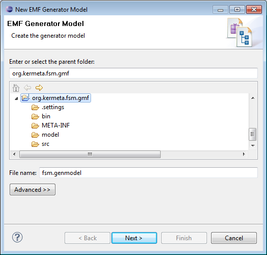 Choose name for the genmodel file