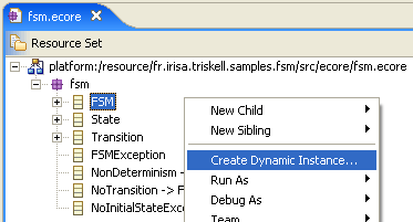 Create dynamic instance from an Ecore file